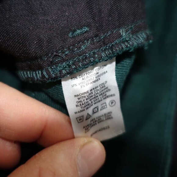 Loft Women's Straight Leg Jeans Size 2 / 26 Green High Rise Denim 28" Inseam - Picture 5 of 7
